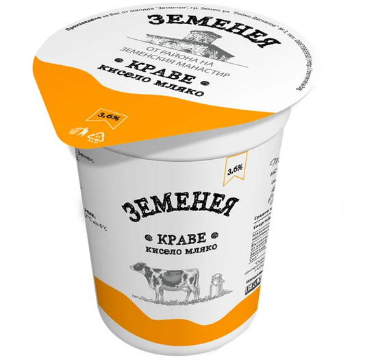 Краве Кисело Мляко Земенея 3,6%