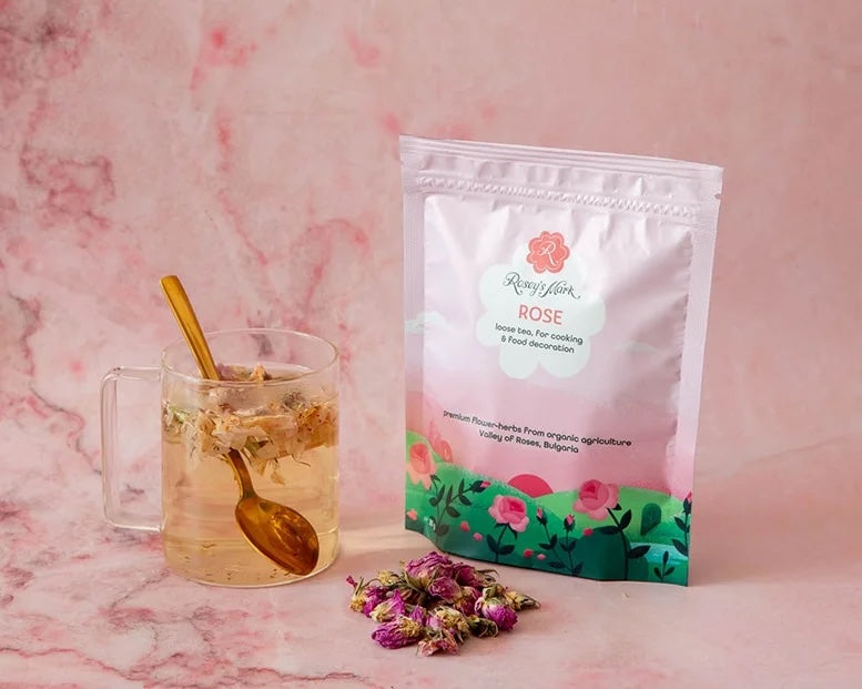 Роза - насипен розов цвят за чай, за готвене и декорация на храна