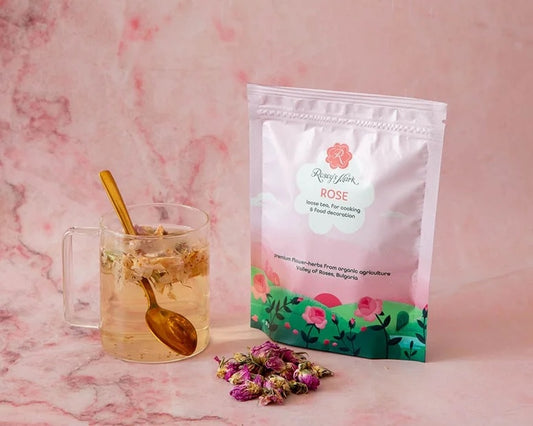 Роза - насипен розов цвят за чай, за готвене и декорация на храна